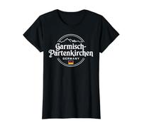 Garmisch-Partenkirchen Alemania Montaña Camiseta gráfica económica, Mujer, Negro, S