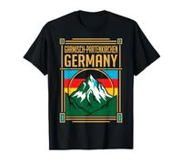 Garmisch-Partenkirchen Bandera de Alemania de montaña Alpina Vintage Camiseta
