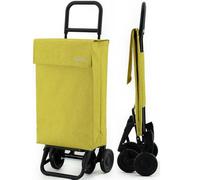 GARMOL Carro de la Compra Plegable 48 litros | Carro de la Compra 4 Ruedas Gran Capacidad | Carrito Compra 4 Ruedas Plegable Color Mostaza