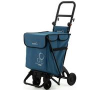 GARMOL Carro de la Compra Plegable 48 litros | Carro de la Compra 4 Ruedas Gran Capacidad | Carrito Compra 4 Ruedas Plegable Color Azul