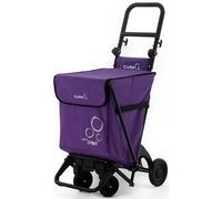 GARMOL Carro de la Compra Plegable 48 litros | Carro de la Compra 4 Ruedas Gran Capacidad | Carrito Compra 4 Ruedas Plegable Color Violeta