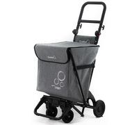 GARMOL Carro de la Compra Plegable 48 litros | Carro de la Compra 4 Ruedas Gran Capacidad | Carrito Compra 4 Ruedas Plegable Color Gris