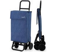 GARMOL Carro de la Compra Plegable 48 litros | Carro de la Compra 4 Ruedas Gran Capacidad | Carrito Compra 4 Ruedas Plegable Color Azul