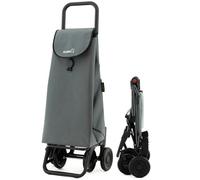 GARMOL Carro de la Compra Plegable 55 litros | Carro de la Compra 4 Ruedas Gran Capacidad Abatible | Carrito Compra Plegable Color Gris