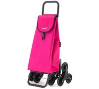 GARMOL Carro de la Compra Plegable 55 litros | Carro de la Compra 8 Ruedas Sube Escaleras de Gran Capacidad | Carrito Compra Plegable Color Fucsia