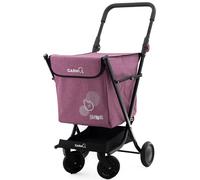 GARMOL Carro de la Compra Plegable 66 litros | Carro de la Compra 4 Ruedas Gran Capacidad | Carrito Compra 4 Ruedas Plegable Color Fucsia