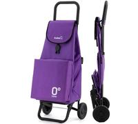GARMOL Carro de la Compra Térmico Plegable 55 litros |Bolsillo Térmico Interior de 11 litros | Carro de la Compra 2 Ruedas Gran Capacidad | Carrito Compra Plegable Color Violeta