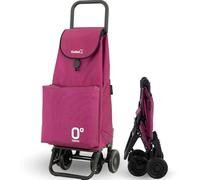 GARMOL Carro de la Compra Térmico Plegable 55 Litros |Bolsillo Térmico Interior de 11 Litros | Carro de la Compra 4 Ruedas Gran Capacidad Abatible| Carrito Compra Plegable Color Granate