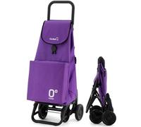GARMOL Carro de la Compra Térmico Plegable 55 Litros |Bolsillo Térmico Interior de 11 Litros | Carro de la Compra 4 Ruedas Gran Capacidad Abatible | Carrito Compra Plegable Color Violeta