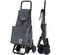 GARMOL Carro de la Compra Térmico Plegable 55 Litros |Bolsillo Térmico Interior de 11 Litros | Carro de la Compra 4 Ruedas Gran Capacidad | Carrito Compra Plegable Color Gris