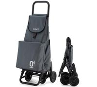 GARMOL Carro de la Compra Térmico Plegable 55 Litros |Bolsillo Térmico Interior de 11 Litros | Carro de la Compra 4 Ruedas Gran Capacidad Abatible| Carrito Compra Plegable Color Gris