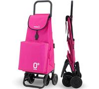 GARMOL Carro de la Compra Térmico Plegable 55 Litros | Bolsillo Térmico Interior de 11 Litros | Carro de la Compra 4 Ruedas Gran Capacidad | Carrito Compra Plegable Color Fucsia