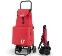 GARMOL Carro de la Compra Térmico Plegable 55 Litros |Bolsillo Térmico Interior de 11 Litros | Carro de la Compra 4 Ruedas Gran Capacidad Abatible | Carrito Compra Plegable Color Rojo