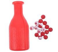 Garneck 1 Juego Botella Agitadora de Billar con Dados Plásticos Set para Billar Fiestas y Diversión en Grupo Color Rojo