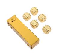 Garneck 1 Juego Dados De Metal Accesorios Dados para Matematicas Dados Elegantes Juegos Bandeja De Dados Juego De Dados Tarjeta Dados Negros Dados Estándar Aleación De Aluminio Golden