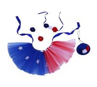 Garneck 1 Juego Disfraz Patriótico para Mascotas con Sombrero y Falda para Día Traje para Perros y Gatos Accesorios para Celebraciones Ropa Festiva con Bandana y Muñequera