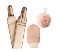 Garneck 1 Juego Kit De Toallas De Baño Toallita Exfoliante Estropajo De Baño Para Correa De Estropajo Esponja De Baño Guantes De Baño Exfoliantes Cepillo Exfoliante De Espalda Rosa