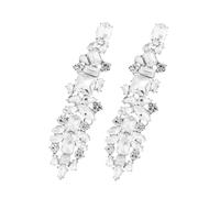Garneck 1 par Pendientes Largos de Brillo con Cadenas y Rhinestones para Mujeres Pendientes de Fiesta y Bodas Accesorios Elegantes y Exagerados de Diseño Geométrico