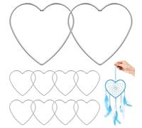 Garneck 10 anillos de metal en forma de corazón de 12 cm, ideales para proyectos de manualidades y decoración creativa con corazones de metal y trozos de alambre