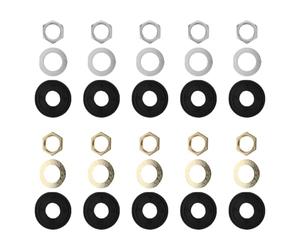 Garneck 10 Juegos Kit de Herrajes para Reloj de Cuarzo Reemplazo DIY con Tuercas Arandelas y Juntas para Reparación y Ensamblaje de Mecanismos Aplicables a Relojes de Pared