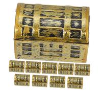 Garneck 10 Mini Cofres del Tesoro Vintage Dorados de Plástico para Decoración de Fiestas y Mesa, Diseño Delicado y Ambiente Artístico Único