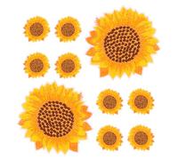 Garneck 10 Parches Bordados de Apliques con Diseño de Flores para Coser y Reparar Jeans y Mochilas Hilo de Poliéster, Decorativos para Proyectos de Reparación y Decoración