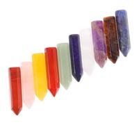 Garneck 10 Piezas de Adorno de Piedras de Cristal Natural Mix de Amatista y Cuarzo Rosa, Pilares Hexagonales de 6 Caras para Decoración Estética del Hogar, Oficina y Mesa Color Aleatorio