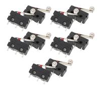 Garneck 10 piezas Interruptores de Límite con Palanca de Metal Microinterruptores de Control Preciso Normalmente Abierto para Electrodomésticos Modelo Rueda Metálica y Mango Ergónomico