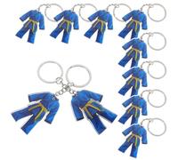Garneck 10 Piezas Llavero Acrílico de Taekwondo Uniforme Mini, Azul