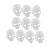 Garneck 10 Piezas máscara pintada a mano realista de halloween Hombres Halloween esquina Bailar halloween LED salida disfraz de mascara facial Halloween Mask Man adulto blanco