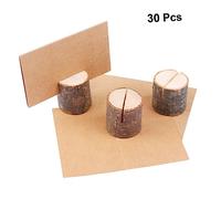 Garneck 10 Piezas Unidades Clips de Madera para Fotos con Tarjetas Kraft Soporte Práctico para Números de Mesa Menús y Notas Bodas Fiestas y Oficina