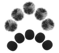 Garneck 10 Protectores de Micrófono de Solapa de Felpa y Esponja Suaves para Uso Interior y Exterior Reducción de Ruido y Comodidad