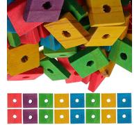 Garneck 100 Unidades Juguetes de Madera para Pájaros y Loros, de Virutas para Masticar, Entretenidos y Ideales para Bricolaje de Aves Pequeñas y Cacatúas Color Aleatorio