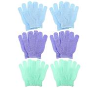 Garneck 12 Guantes Exfoliantes Baño de Nylon Manoplas de Ducha Colores Morado Verde y Azul Herramienta Corporal para Exfoliar y Eliminar Células Muertas Aptos para Todo Tipo de Piel