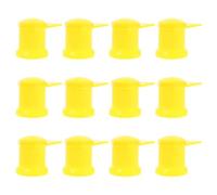 Garneck 12 Piezas Cubiertas de Tuercas de Neumáticos Aplicables de Plástico Amarillo de 33mm Indicador de Par de Apriete para Ruedas de Coche