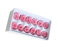 Garneck 12 Rosas Inmortales Preservadas 3-4 Cm Color Rosa Claro para Decoración de Bodas, Manualidades DIY y Regalos Originales, Caja de 12 Piezas para San Valentín y Eventos Obsequios