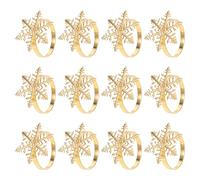 Garneck 12 Servilleteros Navideños de Metal Plateado Forma de Copo de Nieve Aro para Servilletas Reutilizable para Decoración de Mesa Cenas y Fiestas Navideñas