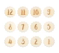 Garneck 12 Tarjetas para Recién Nacidos Números del Mes en Plástico Beige, Accesorios Creativos para Fotografía y Recuerdo en Shower o Redes Sociales