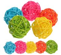 Garneck 15 Bolas de Ratán Decorativas para Jarrones Relleno para Cuencos Color Mixto Rosa Naranja Amarillo Azul Claro Verde Claro Diámetro 16 Pulgadas Paquete de 15 Piezas para