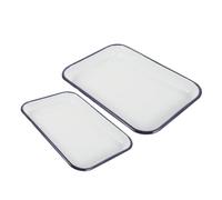 Garneck 2 Bandejas Rectangulares Aptas para Cocción y Asado de Esmalte Resistentes al Calor Uso Multifuncional para Hornear Ideales para Cocina y Restaurante
