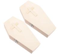 Garneck 2 Cajas de Ataúd Adecuado como Caja de Almacenamiento Color Caqui de Madera Diseño Mini Portátil y Versátil para Almacenamiento de Joyas y Huesos de Mascota