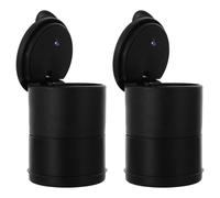 Garneck 2 Ceniceros Multifuncionales para Coche Luz LED Ignífugos Compactos Anillo de Sellado Prácticos para Viajes y Uso Vehículo