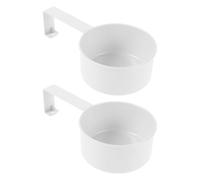 Garneck 2 Cucharas Medidoras de Hierro para Polvo y Comida Seca, Pala Multiusos Blanca para Detergente y Alimentación de Mascotas, Tamaño Estándar, Adecuado para Cocina y Lavandería