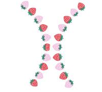 Garneck 2 Juegos de Pancartas Colgantes de Fieltro para Fiesta de Cumpleaños, Decoración de Fresas, 10 Fresas por Tira, Adorno Colgante para Interiores y Exteriores