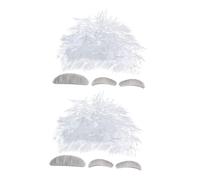 Garneck 2 Juegos Peluca De Científico Para Disfraz Peluca De Pelo Bigote y Cejas Blanco Para Cosplay De Halloween