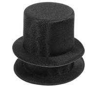 Garneck 2 mini sombreros de cilindro para muñecas - Sombreros decorativos negros para - proyectos de manualidades de muñeco de nieve e ideas creativas de bricolaje ideales para fiestas navideñas y