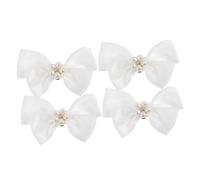 Garneck 2 pares Clips para Zapatos con Lazo Desmontable y Perlas Accesorios Decorativos para Bodas y Fiestas de Blanco Elegancia y Estilo Femenino