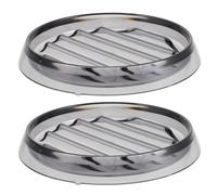 Garneck 2 Piezas 2 Posavasos Redondos para Tetera 15,7 CM Gris de Material PP, Estera Aislante Térmica Reutilizable para Cocina, Comedor y Mesa de Centro, Bandeja Multiusos Antideslizante