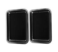 Garneck 2 Piezas Bandeja Color Negro de Acero Inoxidable de Disección Reutilizable Rectangular para Laboratorio y Pruebas para y Diseñada para Estudiantes y Profesionales Estudiantes