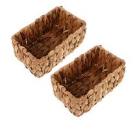 Garneck 2 Piezas Cestas Tejidas Mano de Junco para Almacenamiento Doméstico Bandejas Ligeras para Toallas y Organización Baño Dormitorio o Cocina Color Marrón